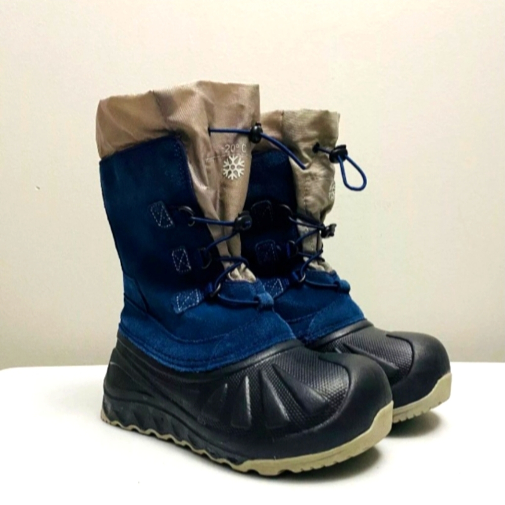 UGG Ludvig Boys Waterproof Winter Snow Boots Suede Navy Youth Size 4